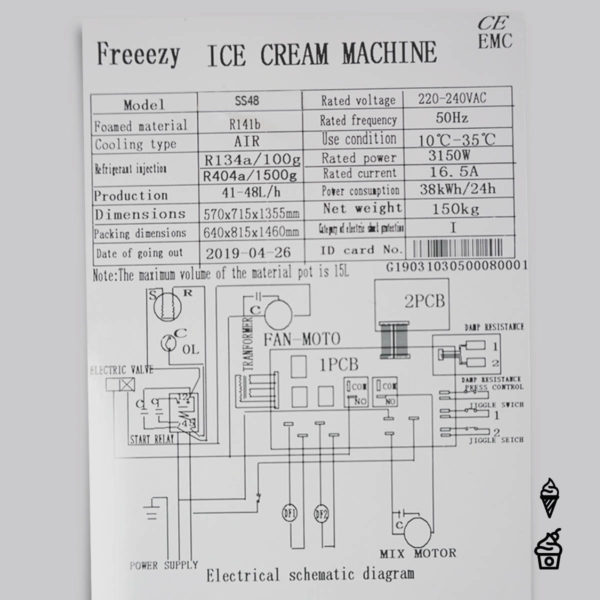 Softeismaschine / Frozen Yogurt Maschine - SS 48 (Reserviert)