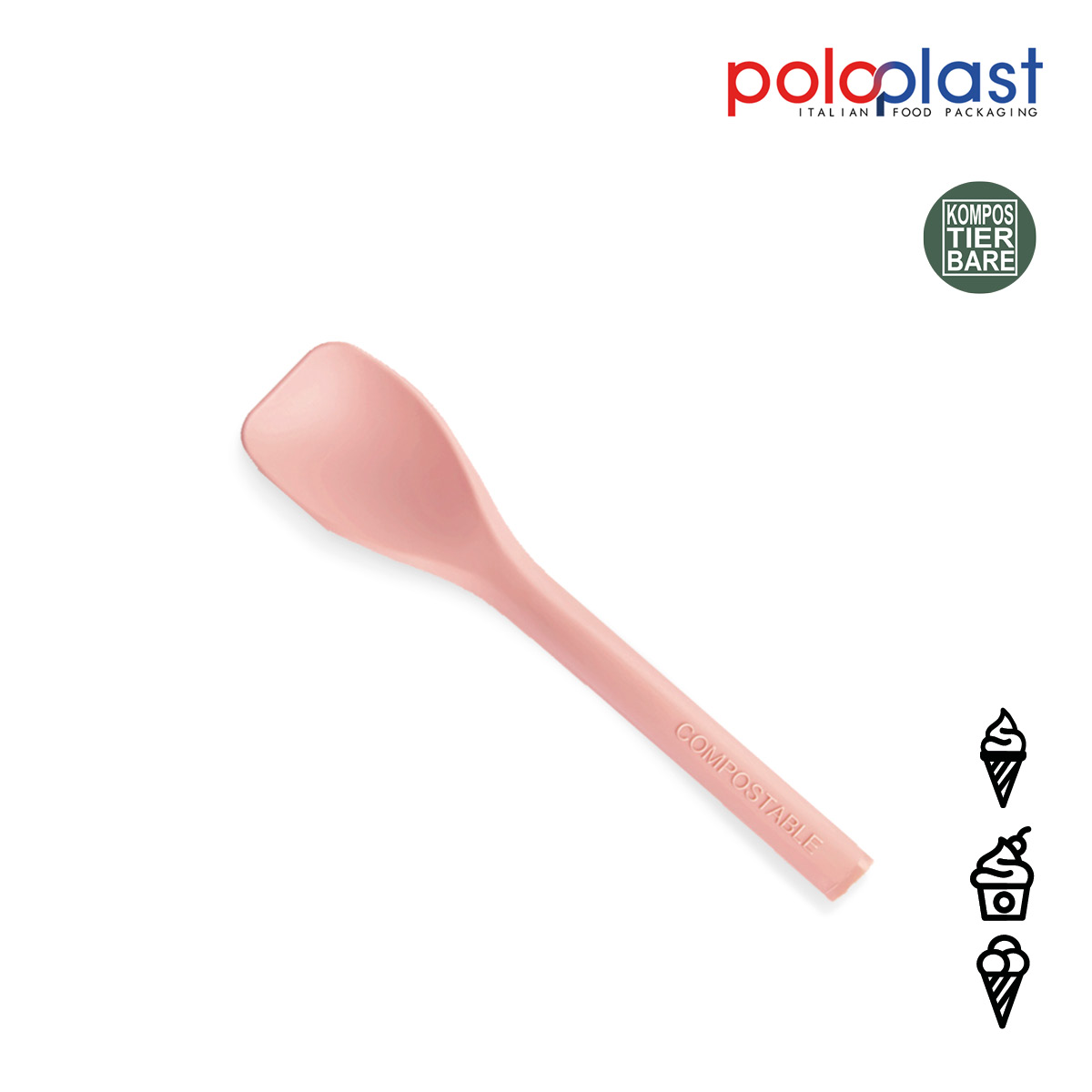 Kompostierbare Löffel CUBA lachs