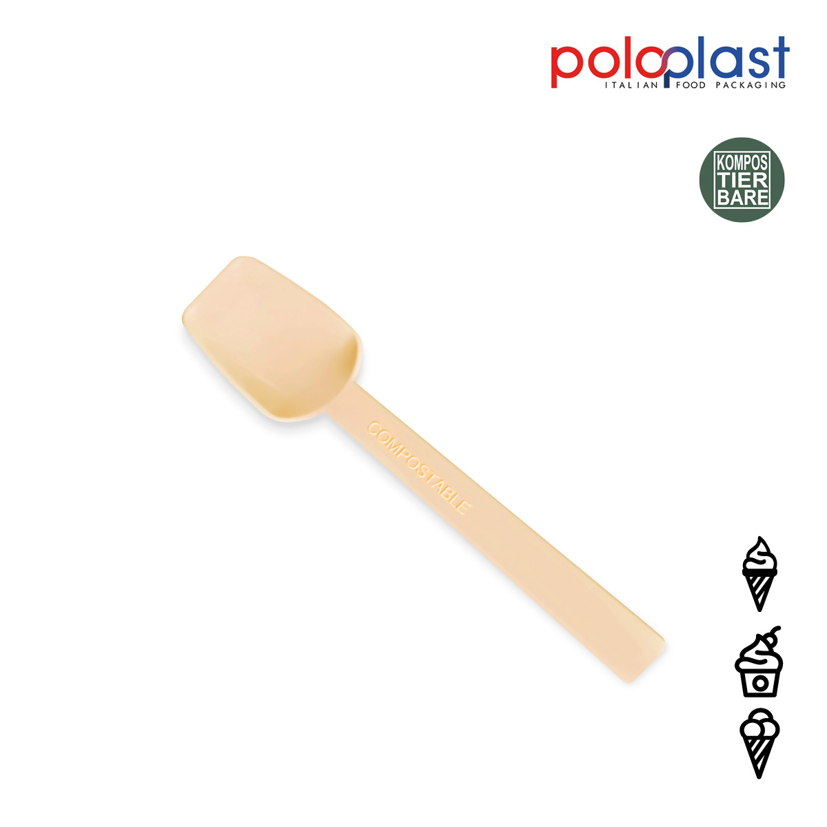 Kompostierbarer Löffel HAWAI Farbe: beige