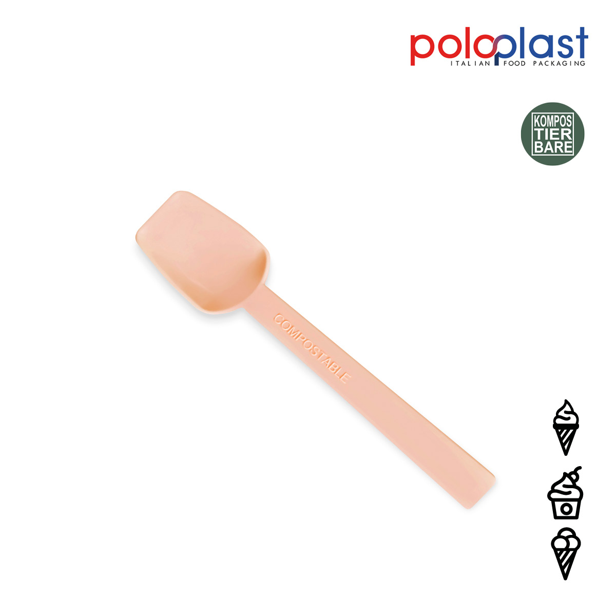 Kompostierbarer Löffel HAWAI Farbe: lachs