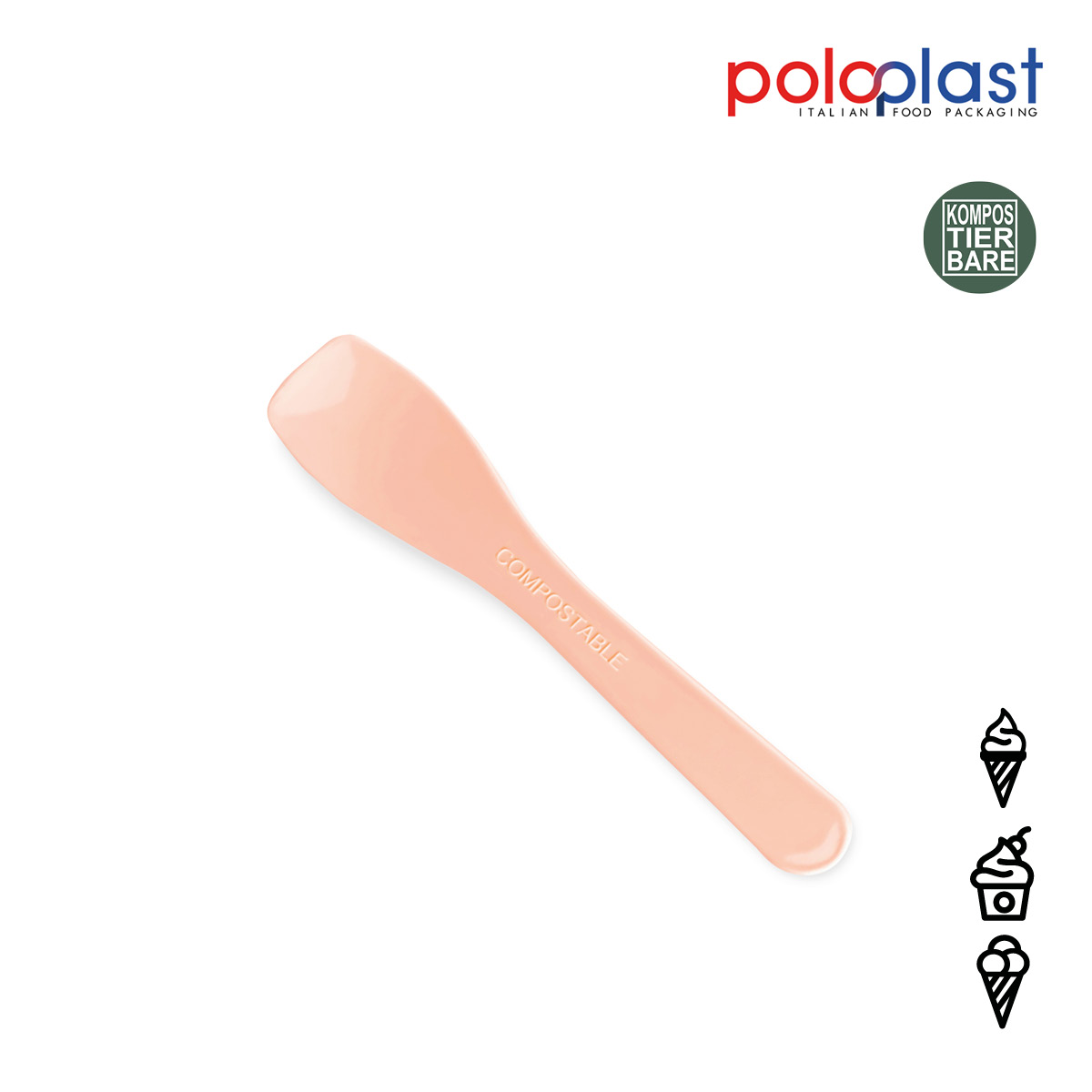 Kompostierbarer Löffel RIO Farbe: lachs