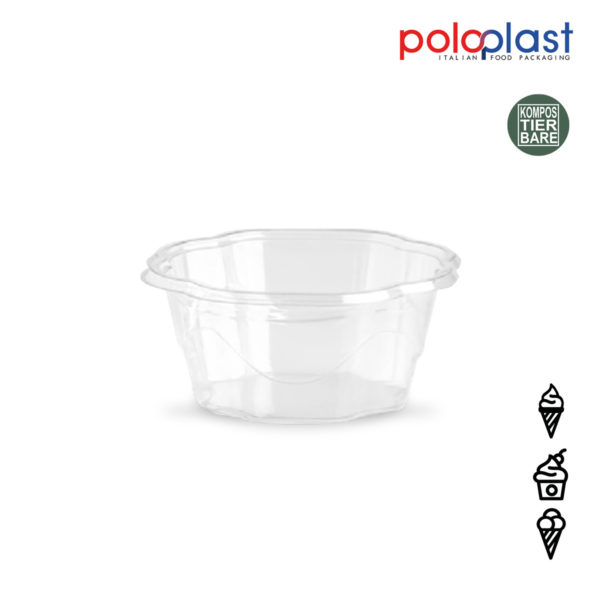 Kompostierbare Eisbecher transparent Eco Boy 100cc