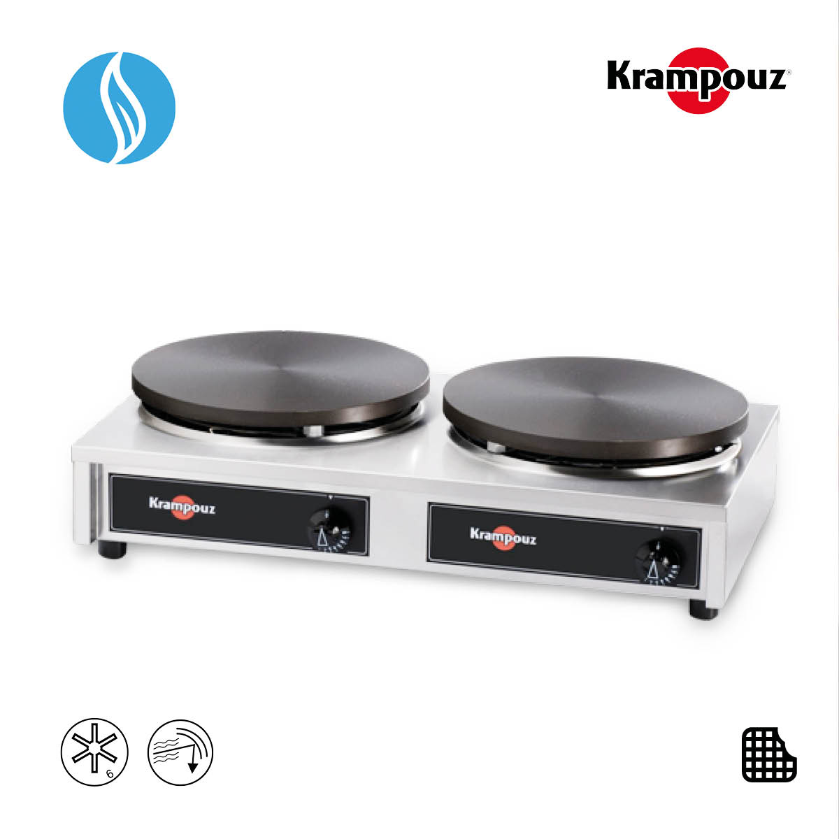 Crêpes Maschine mit zwei Platten - QUADRATISCHER RAHMEN - STANDARD LINIE/GAS 1 Crêpes Maschine mit zwei Platten - QUADRATISCHER RAHMEN - STANDARD LINIE/GAS