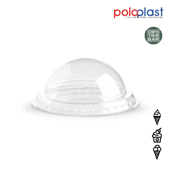 Kompostierbarer Domdeckel 210cc PLA transparent