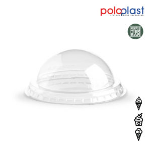 Kompostierbarer Domdeckel 300cc PLA transparent