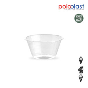 Kompostierbare Eisbecher transparent Foglia 80cc