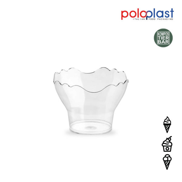 Kompostierbare Eisbecher transparent Prego 70cc