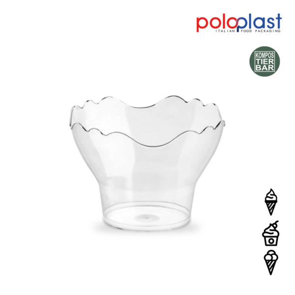 Kompostierbare Eisbecher transparent Prego 150cc