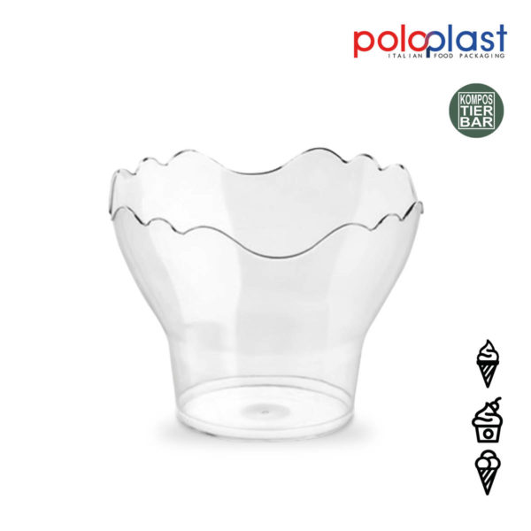 Kompostierbare Eisbecher transparent Prego 350cc